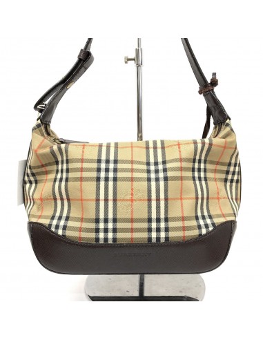 BURBERRY Burberry Handbag Plaid Horsemark Beige Brown Semi-shoulder Canvas Leather Charm Ladies paiement sécurisé