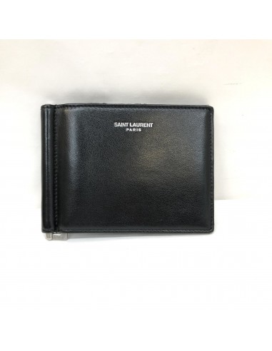 SAINT LAURENT money clip black leather print pazeley pattern wallet mens Véritable concentré